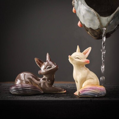 Color-changing Tea Pet Ornaments Love The Little Fox Waterin