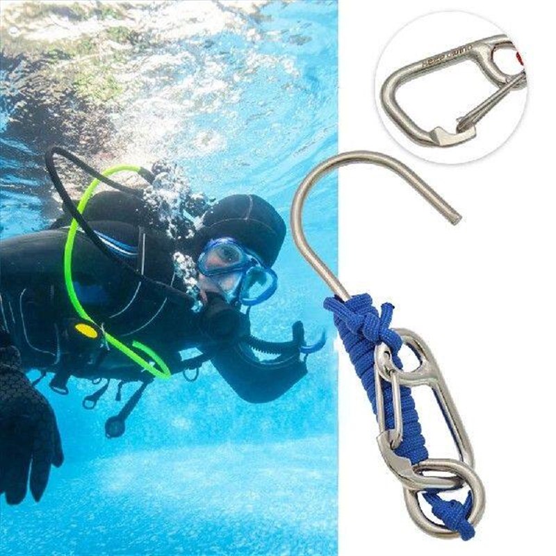 Scuba Diving Reef Hook 120cm Spiral Coil Lanyard Diving - 实物图