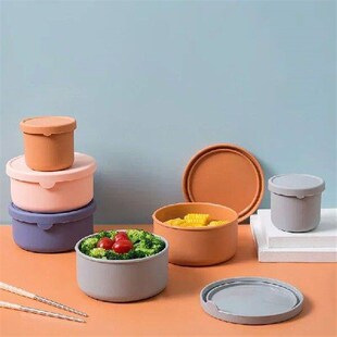 Silicone Lunch Box Fresh-Keeping Box With Lid Bento Fruit
