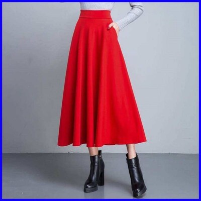 Skirt Maxi Suede Skirts For Women College Long 2025 Korean