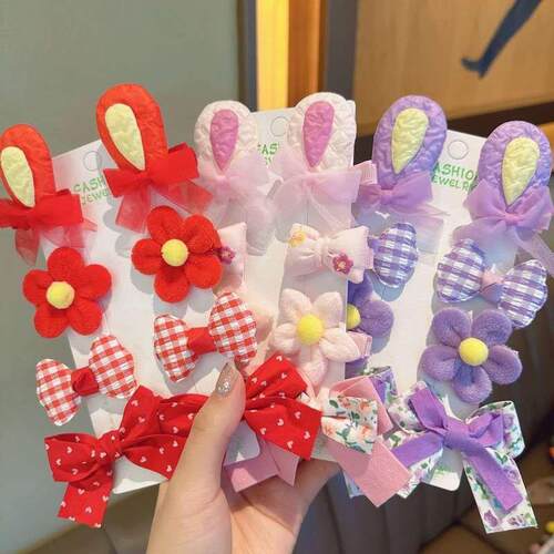 New Childrens Bow Hairpin Mesh Flower Hairpin Cute Bas Hea