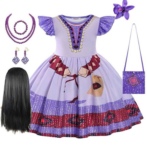 Wish Movie Asha Cosplay Costume For Kids Girl Party Clothes