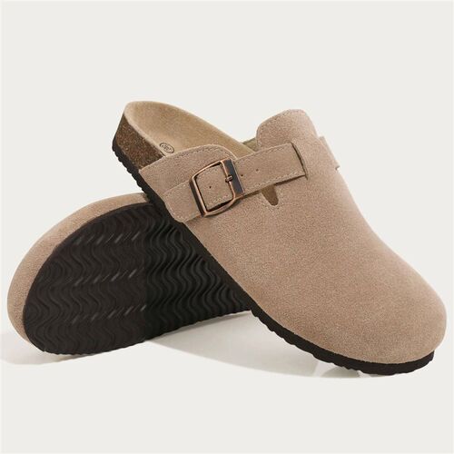 Crestar Cork Suede Mules Slippers For Women Fashion Men