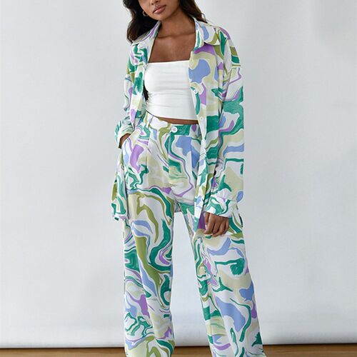 Bclout Summer Print Pants Set 2 Pieces Womens 2023 Outfits E