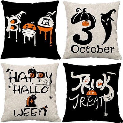 Halloween pillowcase home decoration linen cushion cover垫套