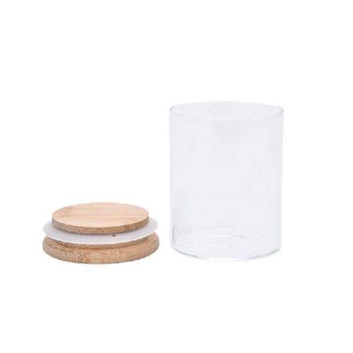 Glass Jar with Bamboo Lid Sealed Canister Food Storage