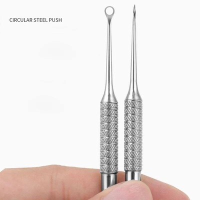 Nail Double-ended Use Circle Beveled Head Cuticle Pusher Rem