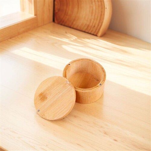 Bamboo Salt Cellar with Magnetic Swivel Lid Bamboo Storage