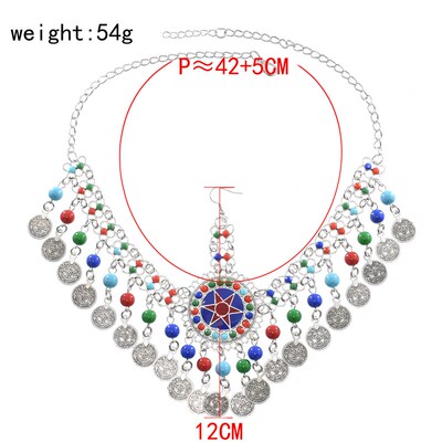 Afghan Coin Tassel Headbands Head Chains for Women Boho Trib