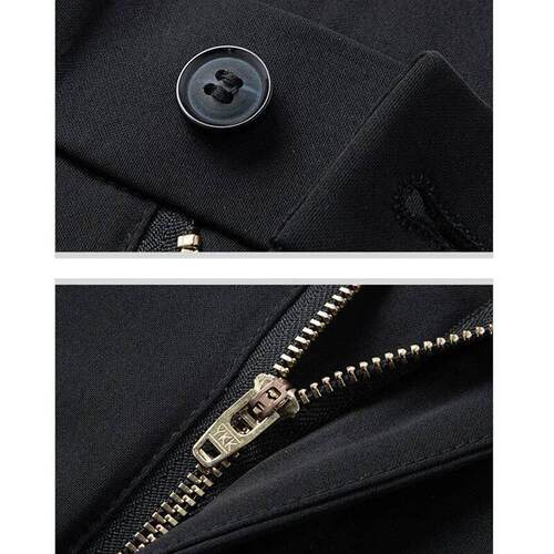 Black Mens Slightly Elastic Suit Pants, Thin Quick Drying