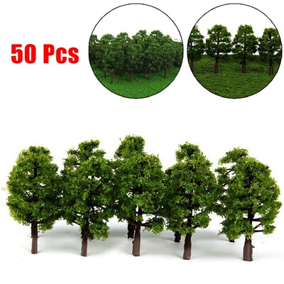50Pcs Model rees Train Railroad Micro Landscape Layout ama S