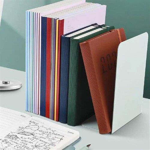 1Pair Bookends L-Shaped Metal Book Ends Anti-Slip Heavy