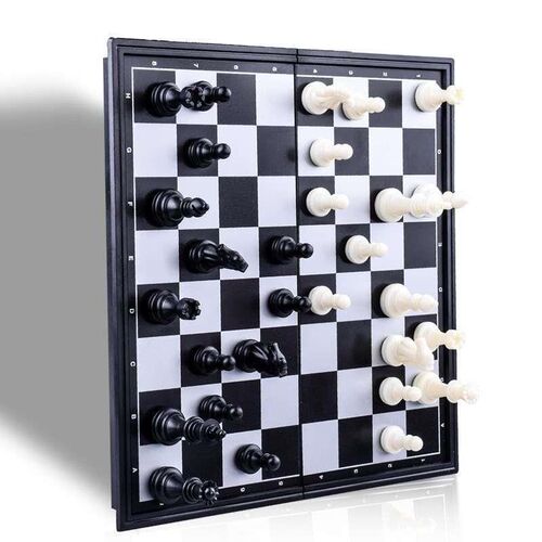 Magnetic Chess Backgammon Checkers Set Foldable Chess Board