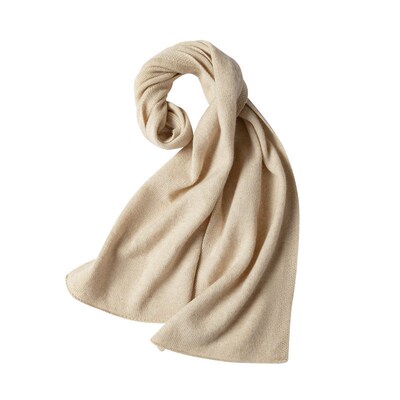 Cashmere Neck Warmer Mens Long Solid Color Knitted Thick Wa