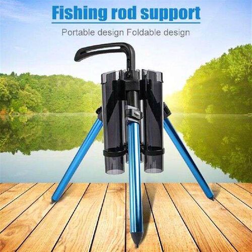 Aluminum Alloy Fishing Rod Tripod Stand Adjustable Foldable