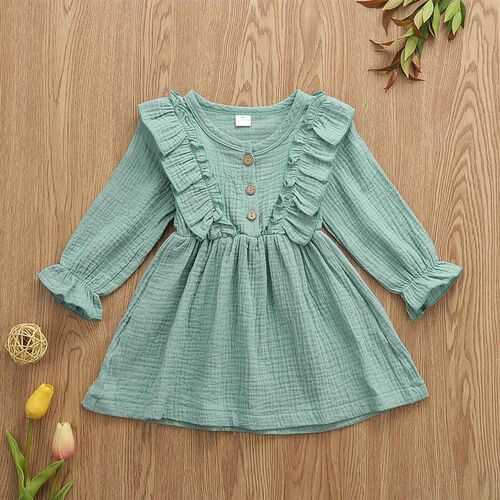 0-5Y Toddler Kids Baby Girl Autumn Dress Ruffles Long Sleeve