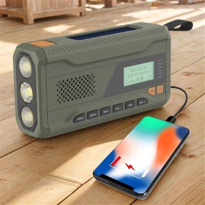 Portable DAB FM Radio Solar Hand Crank Generator Emergency