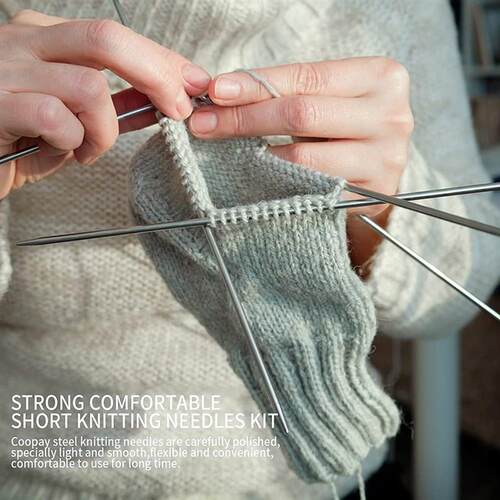 5-35PCS 20CM Stainless Steel Knitting Needles Set 2-5MM Doub