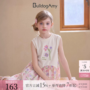 BulldogAmy女童复古小印花连衣裙