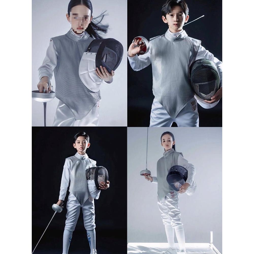 义平击剑服三件套 450N冰丝保护服新款可比赛儿童2023新规则