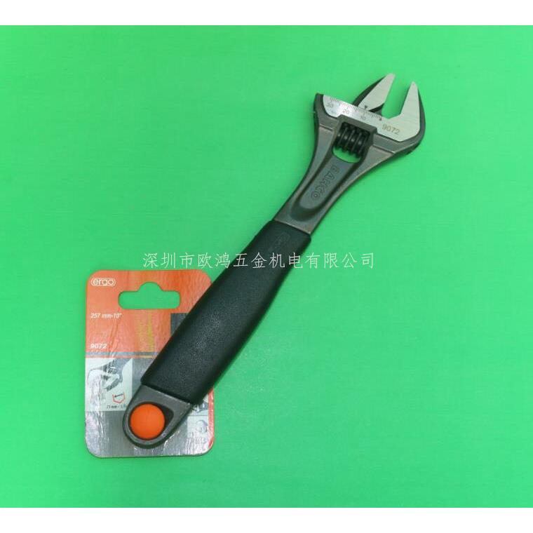 瑞典BAHCO百固 9072-10寸 鱼唛带塑胶柄进口活动扳手活络活口扳手
