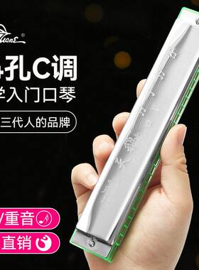 包邮 天鹅口琴24孔初学者入门乐器儿童复音成人小学生专业重音C调