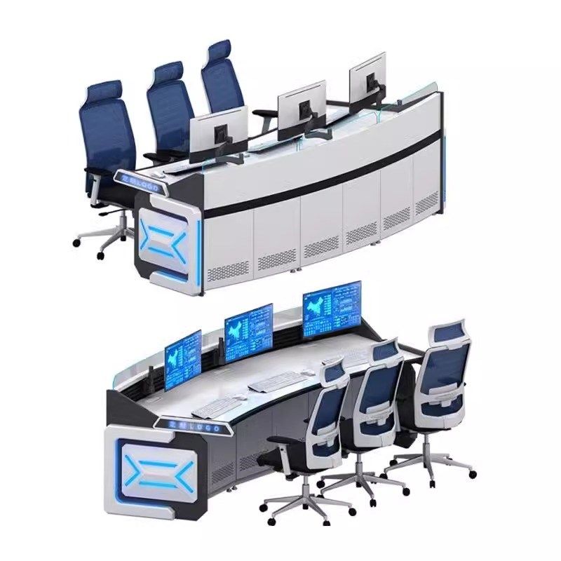 科技感操作台弧形灯带指挥中心控制监控调度台科技控制台监控桌椅,商业/办公家具,操作台,淘宝优惠券,粉丝福利购,淘宝优惠卷