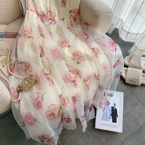 WDMSNA French Suspender Dress for Women New Fairy Style