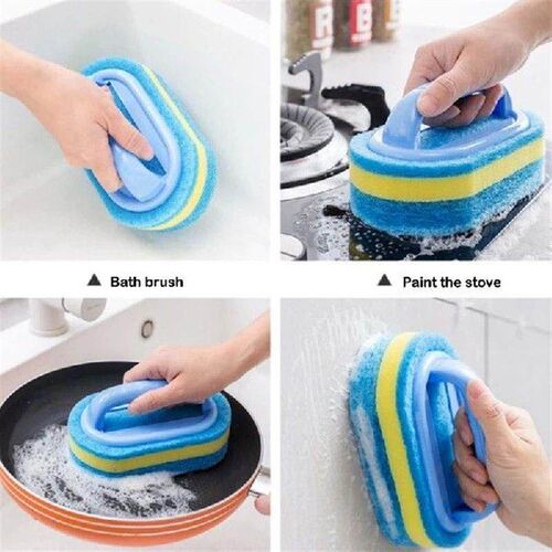 Thickening Cleaning Brush With Handle Kitchen Sponge Wipe