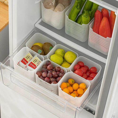 Interior refrigerator door organizer with compartments for c