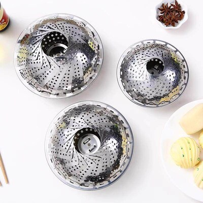 Stainless Steel Foldable Steamer, Universal Steaming Plate,