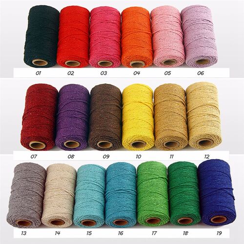 2mm 100M Macrame Cord Rope Cotton Twine Thread String Crafts
