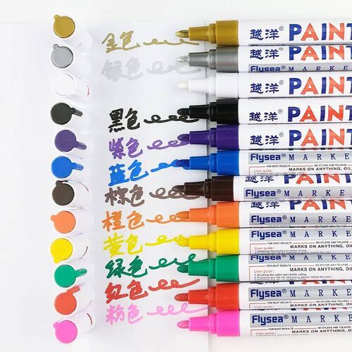 12 Color White Waterproof Rubber Permanent Paint Marker Pen