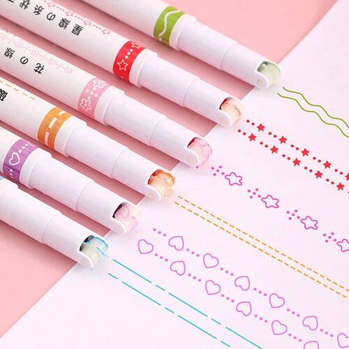 Lace outline pen, curved line pen, fluorescent highlighter,