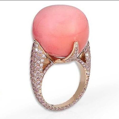 Inlaid Pink Garnet White Broken Zircon Imitation -Plated Lad