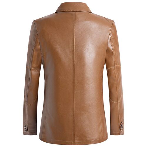 Mens Leather Suit Fashion Non-iron Korean Casual Suit Mens