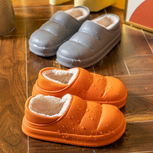 Waterproof Cotton Slippers Womens Bag And Warm Home Indoor