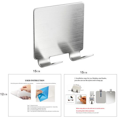 Acrylic Anti Fog Mirror Bathroom Tools Shower Shaving Fogles