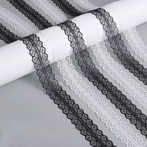 Lace Braided Shoelaces  2.9CM Width Fancy Flat Shoelace Blac