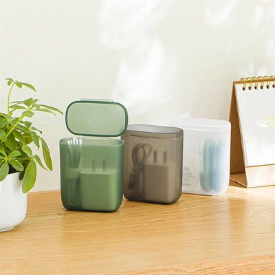Desktop Data Cable Storage Box Dustproof With ver Mobile Pho