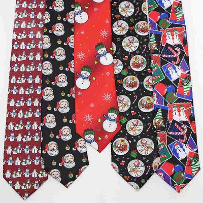 Holiday Party Christmas Polyester Printed Tie圣诞节印花领带