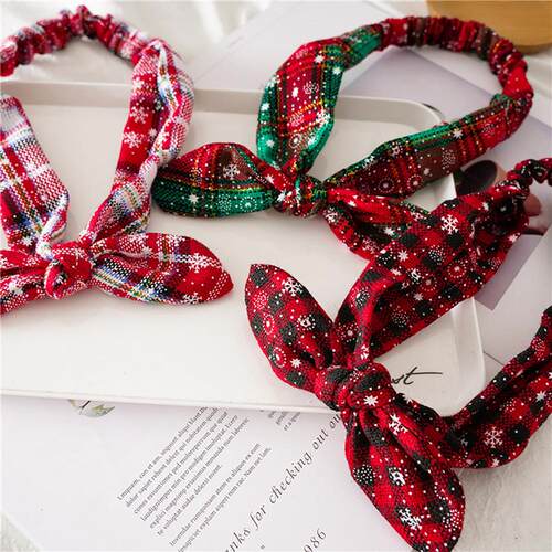 Christmas Grid Headband Merry Christmas Decor For Home 2022