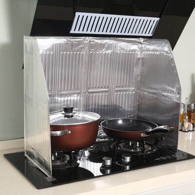 Kitchen Stove Oil Baffle Creative Printed Oil Barrier Alumin