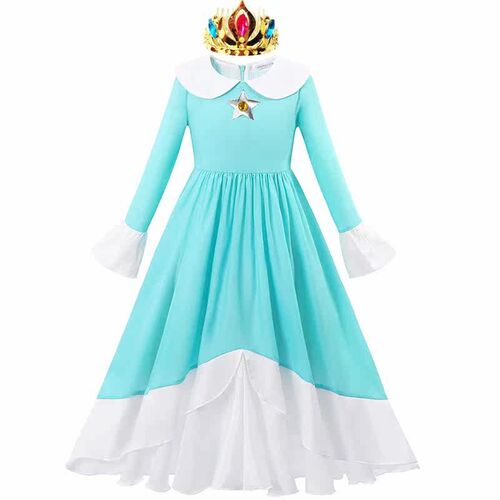 Game Role Play Peach Princess Dress for Girls Blue Rosalina