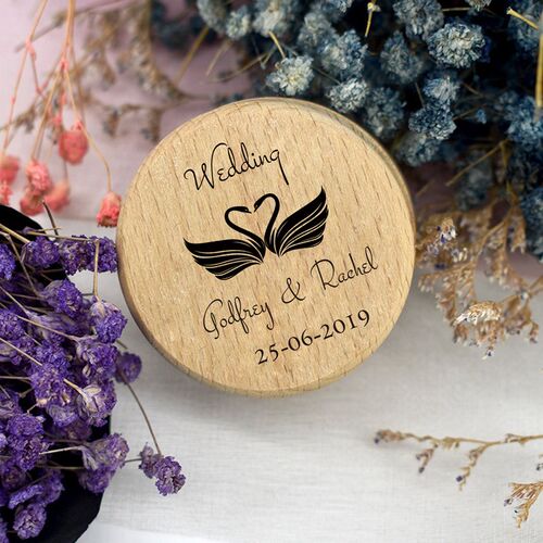 Personalized Rustic Wedding Wood Ring Box Holder Custom Your
