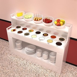 商用火锅店调料台麻辣烫蘸料台火锅店饭店餐厅酱料柜一体料台调料