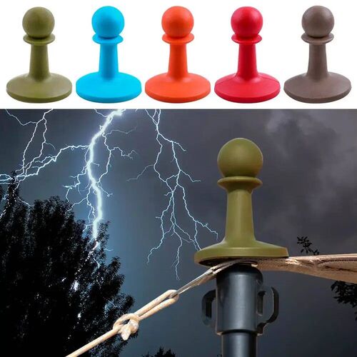4Pcs Lightning Proof Cap Camping Tent Pole Awning Rod Suppor