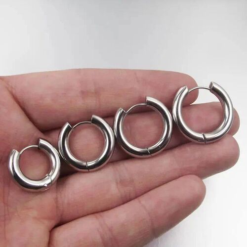2 Pieces 4mm thickness Stainless Steel Earring Cute Big Crud
