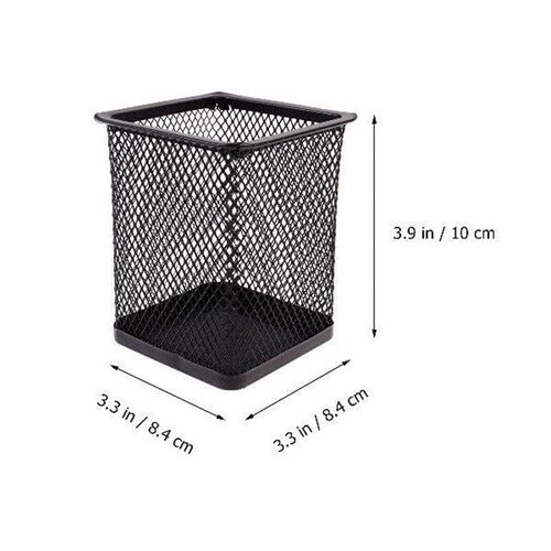 3 Pcs Coffee Bar Pen Container Square Holder Hollow Black