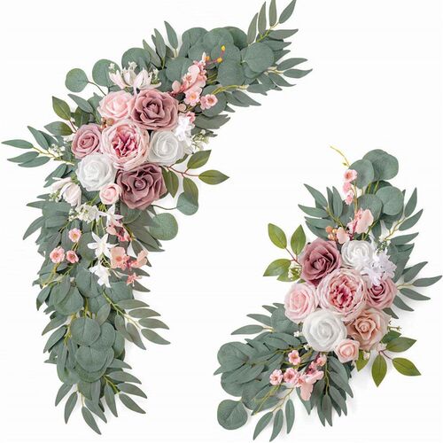 2 Pcs Artificial Wedding Arch Flowers Kit Wedding Flowers Ga